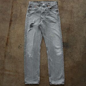 UNSOUND RAGS Vintage Levi’s 501 Faded Grey Jeans - 1990s Size 32 W x 34 L
